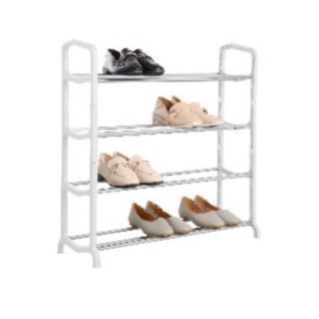 4 Tier White Shoe Rack