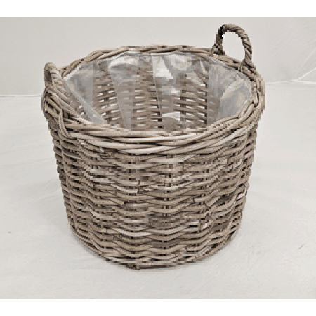 Kubu Grey Round Handle Basket Large