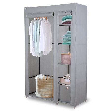 Double Canvas Clothes Storage in Grey