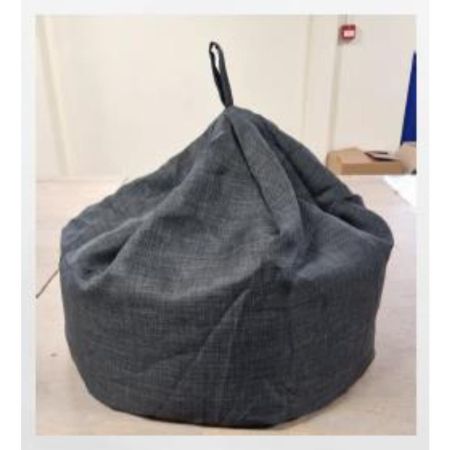 Faux Linen Bean Bag Grey