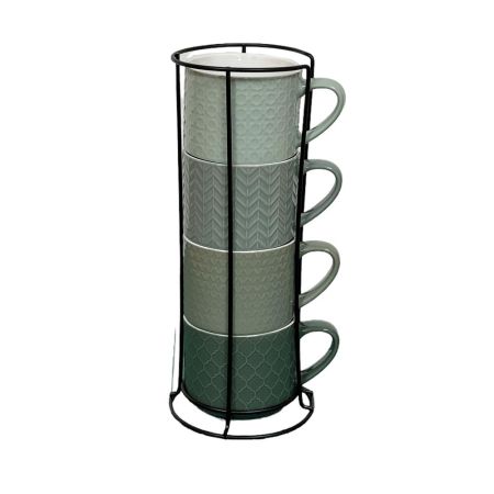 Cook & Dine Stacking Mugs x4 - Green