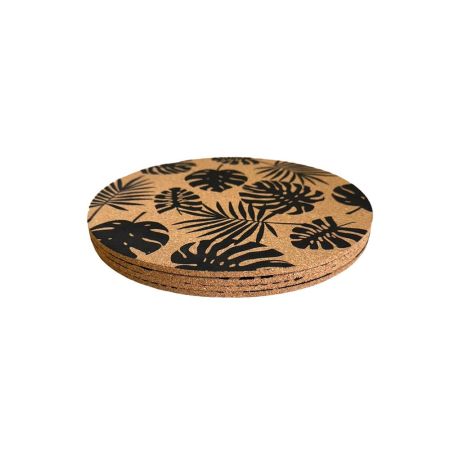 Cook & Dine Pk4 Printed Cork Round Placemats