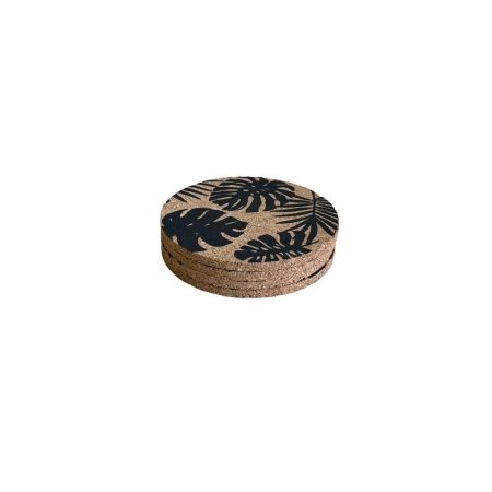 Cook & Dine Pk4 Printed Cork Round Coasters