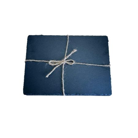 Cook & Dine Pk2 Natural Slate Placemats (Rough Cut) With Black EPE Feet