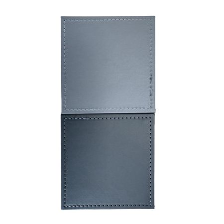 Cook & Dine Pk4 Faux Leather Square Coasters - 2x Tone Grey