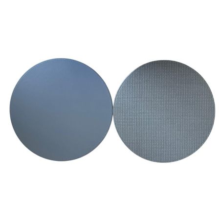 Cook & Dine Pk4 Faux Leather Round Placemats - Grey Woven