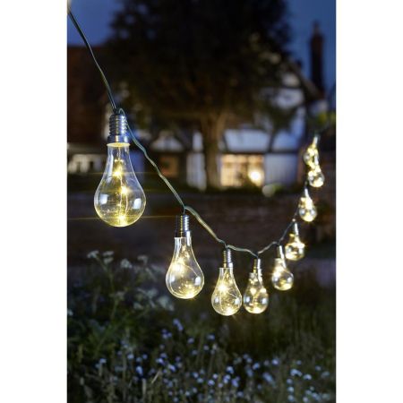 Eureka! Lightbulb Solar String Lights, Set of 10