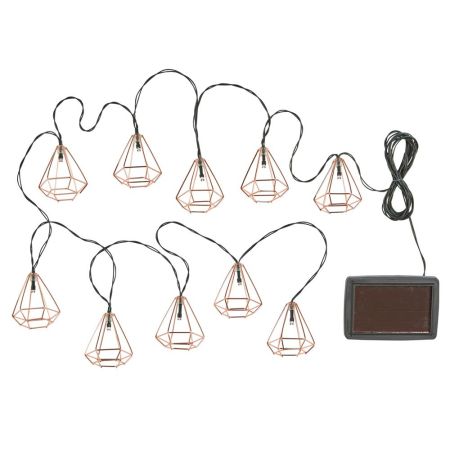 Geo Solar String Lights, 10 LEDs