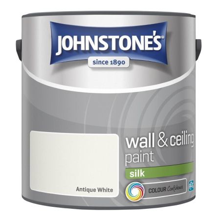 Johnstone's Retail Wall & Ceiling Paint Silk, Antique White, 2.5L