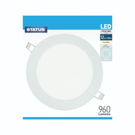 Status 12w LED Round Panel Light Cool White Bulb 170mm