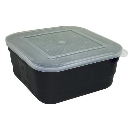 Fladen Black Square Plastic Baitbox - 2.5 Pint Capacity