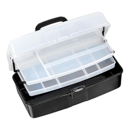 Fladen 2 Tray Cantilever Box Black  - Large - 16 X 40 X 17cm