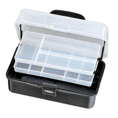 Fladen 2 Tray Cantilever Box Black  - Medium - 14 X 32 X 18.5cm