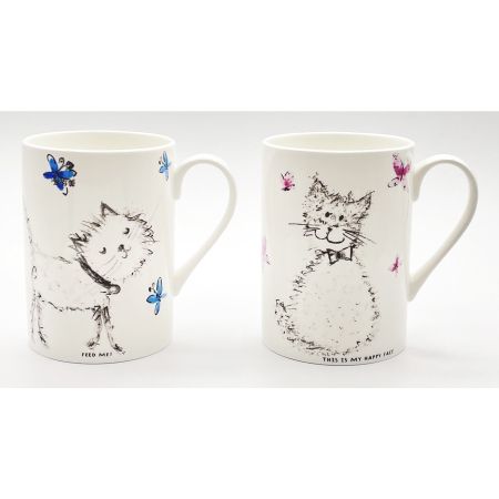 Sketchy Cats Norfolk Bone China Mug 