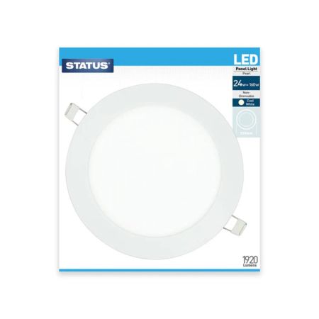 Status 24w LED Round Panel Light Cool White Bulb 300mm