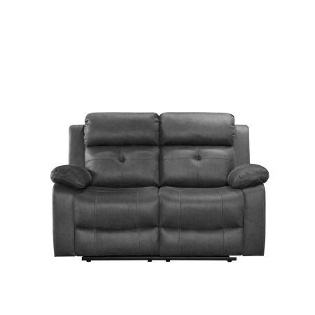 York 2 Seater Manual Recliner Charcoal Grey