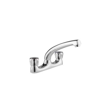 Vitality Round Classic Deck Mounted Kitchen Sink Mixer Tap - Chrome