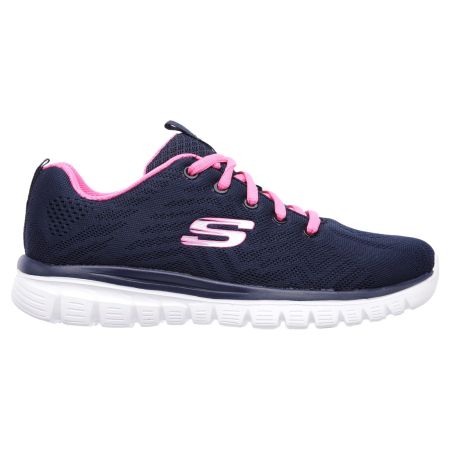 Skechers Graceful Get Connected Sports Shoe Size 4 Navy/Hot Pink