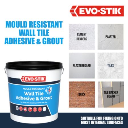 EVO-STIK Mould Resistance Wall Tile Grout 3KG - White