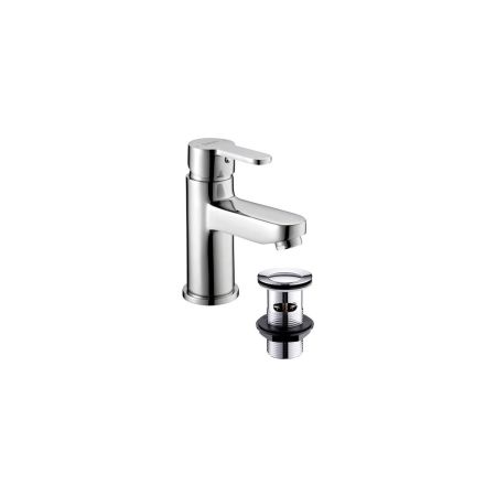 Ethos Bathroom Basin Mixer Tap & Press Top Waste - Chrome