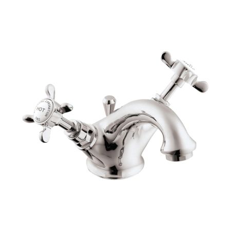 Coronation Bathroom Basin Mixer Tap & Pop Up Waste - Chrome