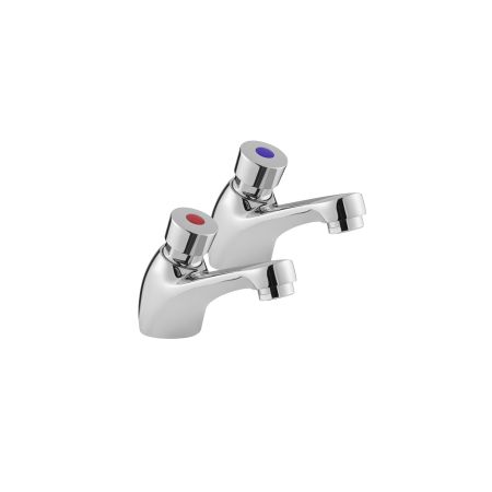 Self Closing Bathroom Basin Taps - Chrome