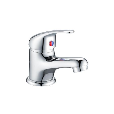 Essentials Modern Bathroom Basin Mixer Tap & Press Top Waste - Chrome