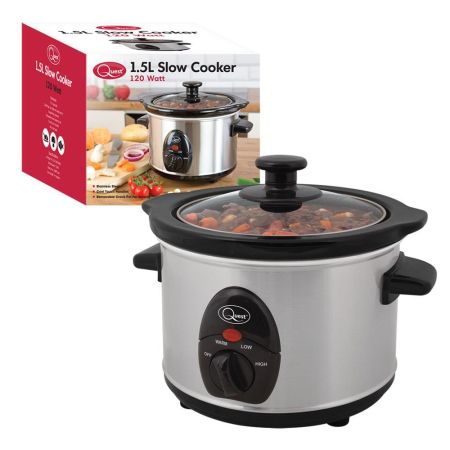 Stainless Steel 1.5 Litre Slow Cooker - 120W