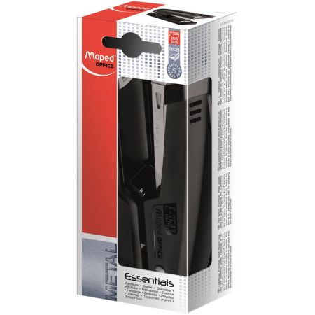 Essentials Metal Half Strip Stapler Black