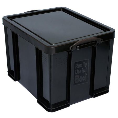 Really Useful Plastic Storage Box 35 Litre Solid Black