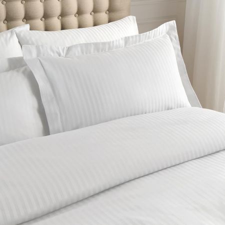 Satin Stripe Oxford Pillowcase Pair White