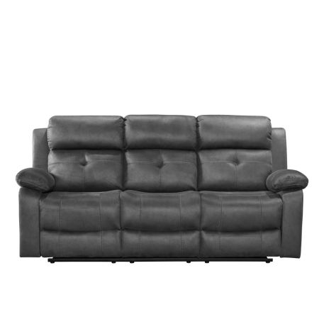 York 3 Seater Manual Recliner Charcoal Grey