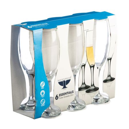 Essentials Sleeve Of 6 Flute Glasses 22Cl    