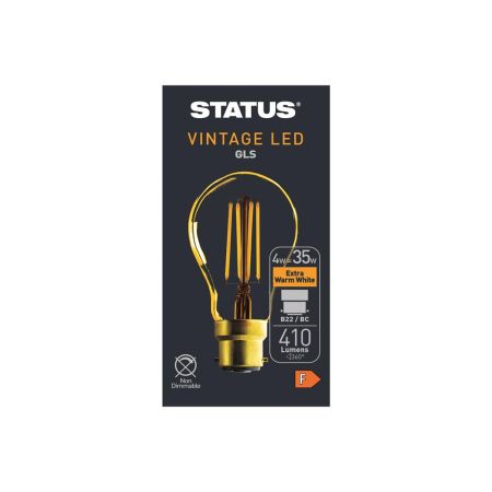 Status 4w Antique LED PS60 GLS Bayonet Cap Bulb