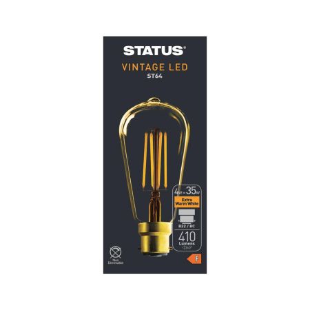 Status 4w Antique LED ST64 Pear Bayonet Cap Bulb