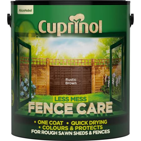 Cuprinol Less Mess Fence Care Rustic Brown 6L Paint