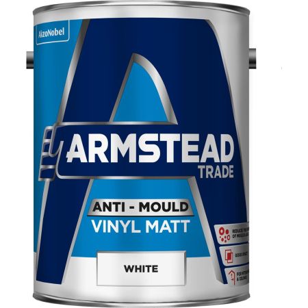 Armstead Trade Anti-Mould Vinyl Matt 5L White Paint