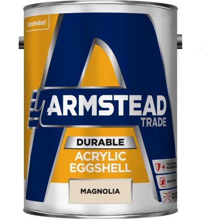 Armstead Trade Durable Acrylic Eggshell 5L Magnolia Paint