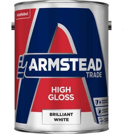 Armstead Trade High Gloss 5L Brilliant White Paint