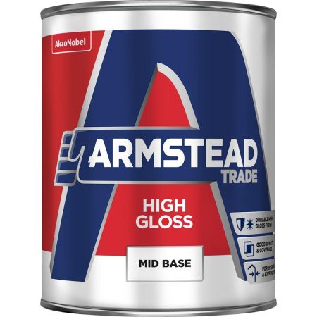 Armstead Trade High Gloss 1L Mid Base Paint