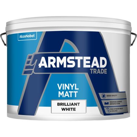 Armstead Trade Vinyl Matt 10L Brilliant White Paint