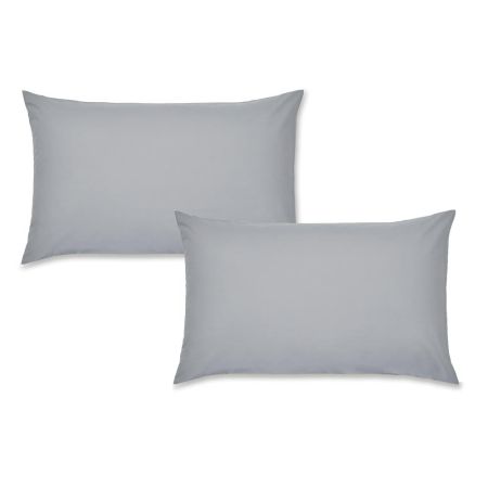 Percale Standard Pillowcase Grey Pair