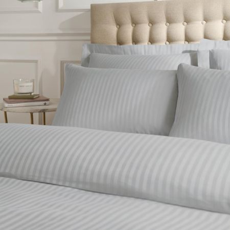 Satin Stripe Pillowcase pair Grey