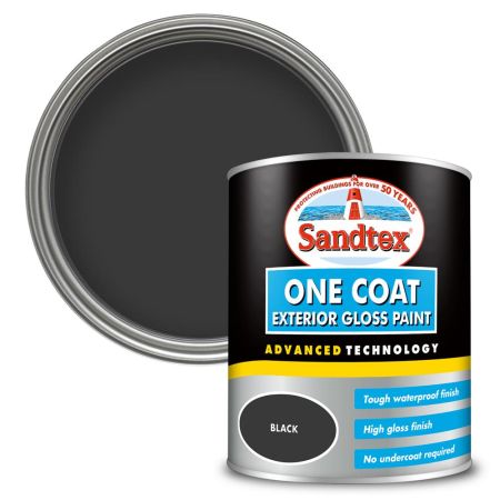 Sandtex 1Coat Ext Gloss Black 750Ml