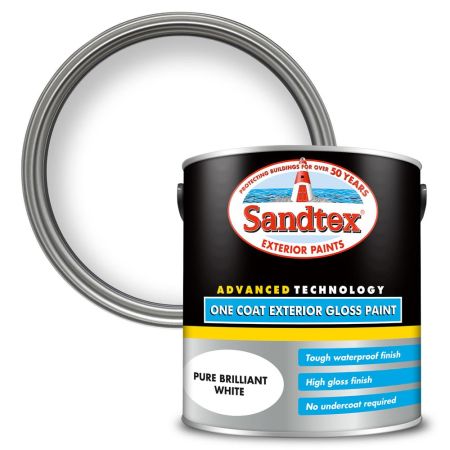 Sandtex 1Coat Ext Gloss Brilliant White 2.5L