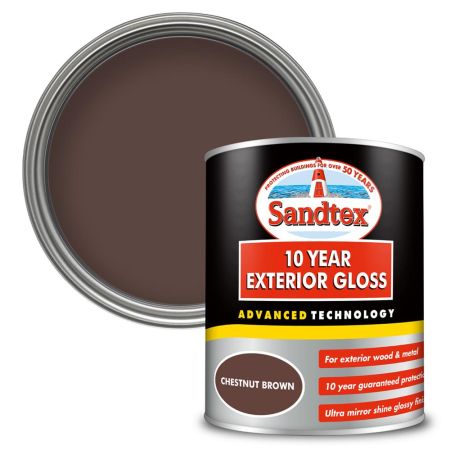 Sandtex 10 Year Gloss Chestnut Brown 750Ml