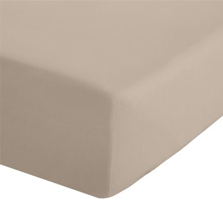 Percale fitted sheet Natural Single 