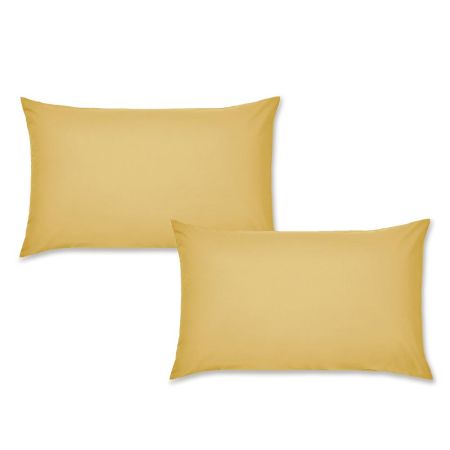 Percale Standard Pillowcase Pair Ochre