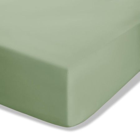 Double Fitted Sheet Percale Sage