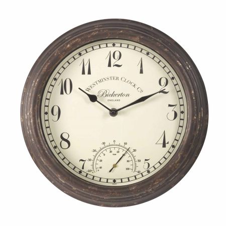 Bickerton Wall Clock & Thermometer 12in